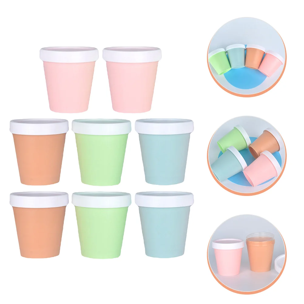 

8 Pcs Empty Ice Cream Bottle Desserts Containers Peaches Cups Yogurt Bowls Treat Pp Soup