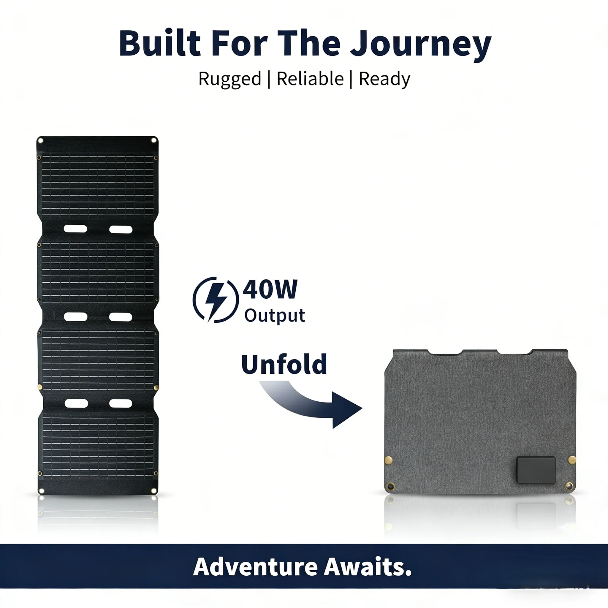 

40W Portable Folding Solar Panel Kit with USB Ports, Ideal for Power Banks, Mobile Devices, Camping, and Emergency Use