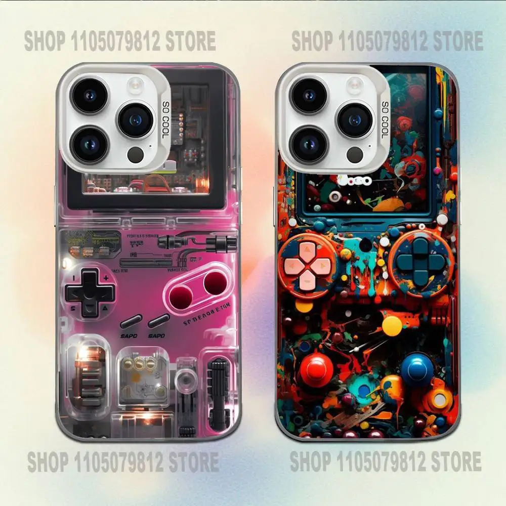 

Video Game Boy Vintage GamePad Phone Case For iPhone 16,15,14,13,12,11,Mini,Pro,E,MAX White Candy Matte Shockproof Cover