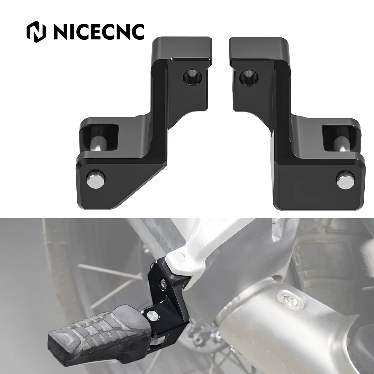 

NICECNC Motorcycle Footpeg Footrests Lowering Brackets for BMW R1250GS Adventure 2018-2024 R1250GS 2018-2023 R1250 GS R1250 GSA