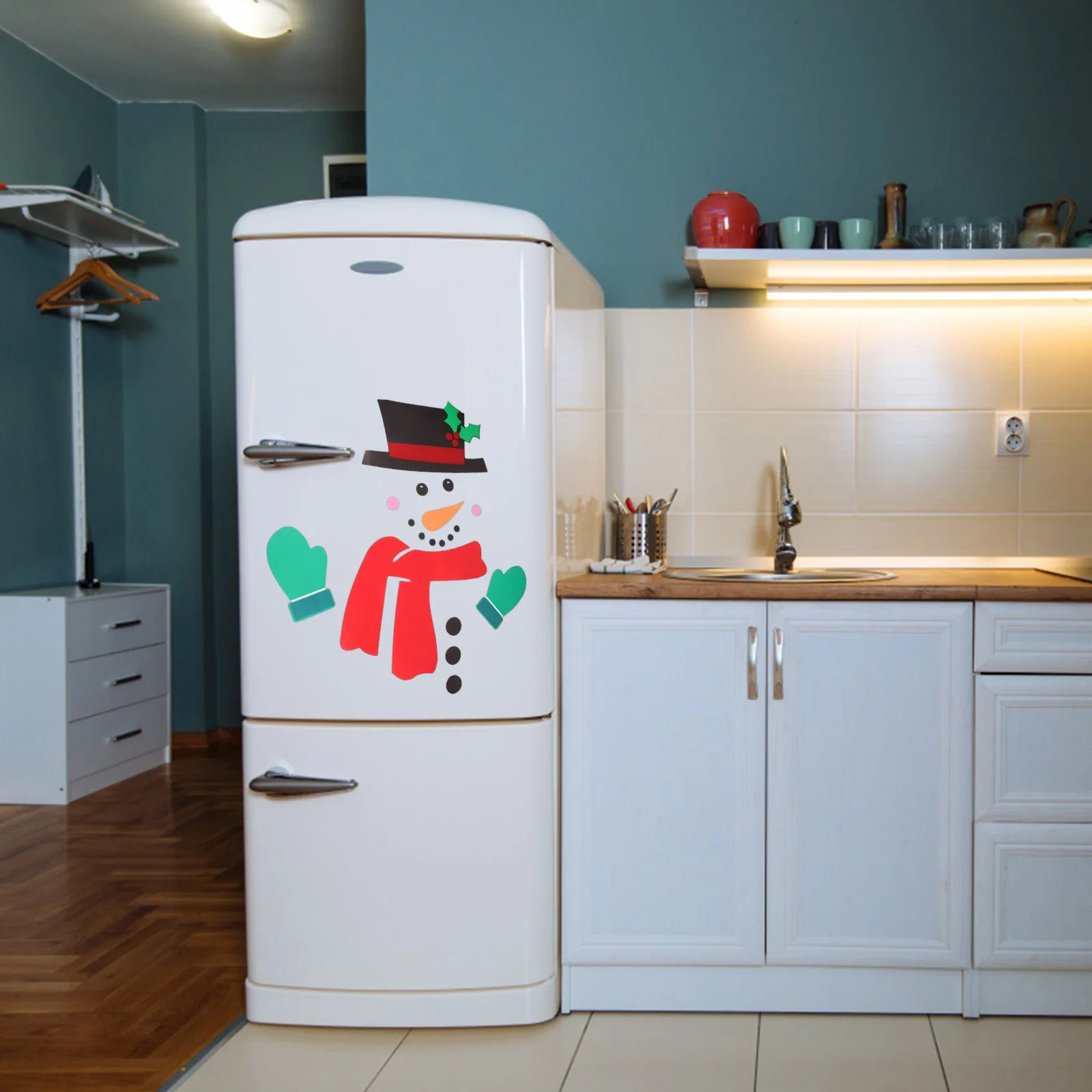 

1Pcs Xmas Snowman Refrigerator Magnet Cute Cartoon Kitchen Decor Magnet Fridge Decoration Fridge Sticker