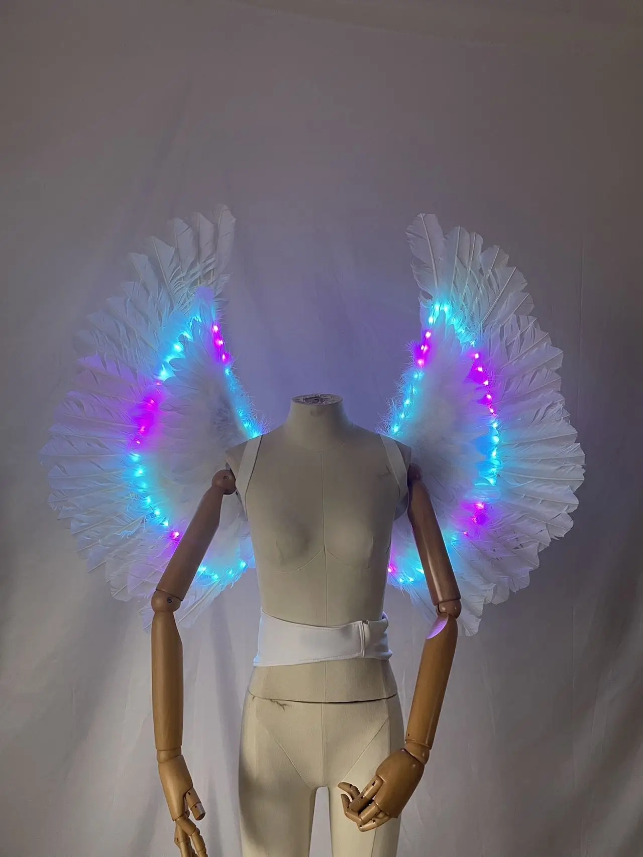 

LED Feather Wing Performance Costume Wings Catwalk Stage Show Nightclub Disco Photography Prop