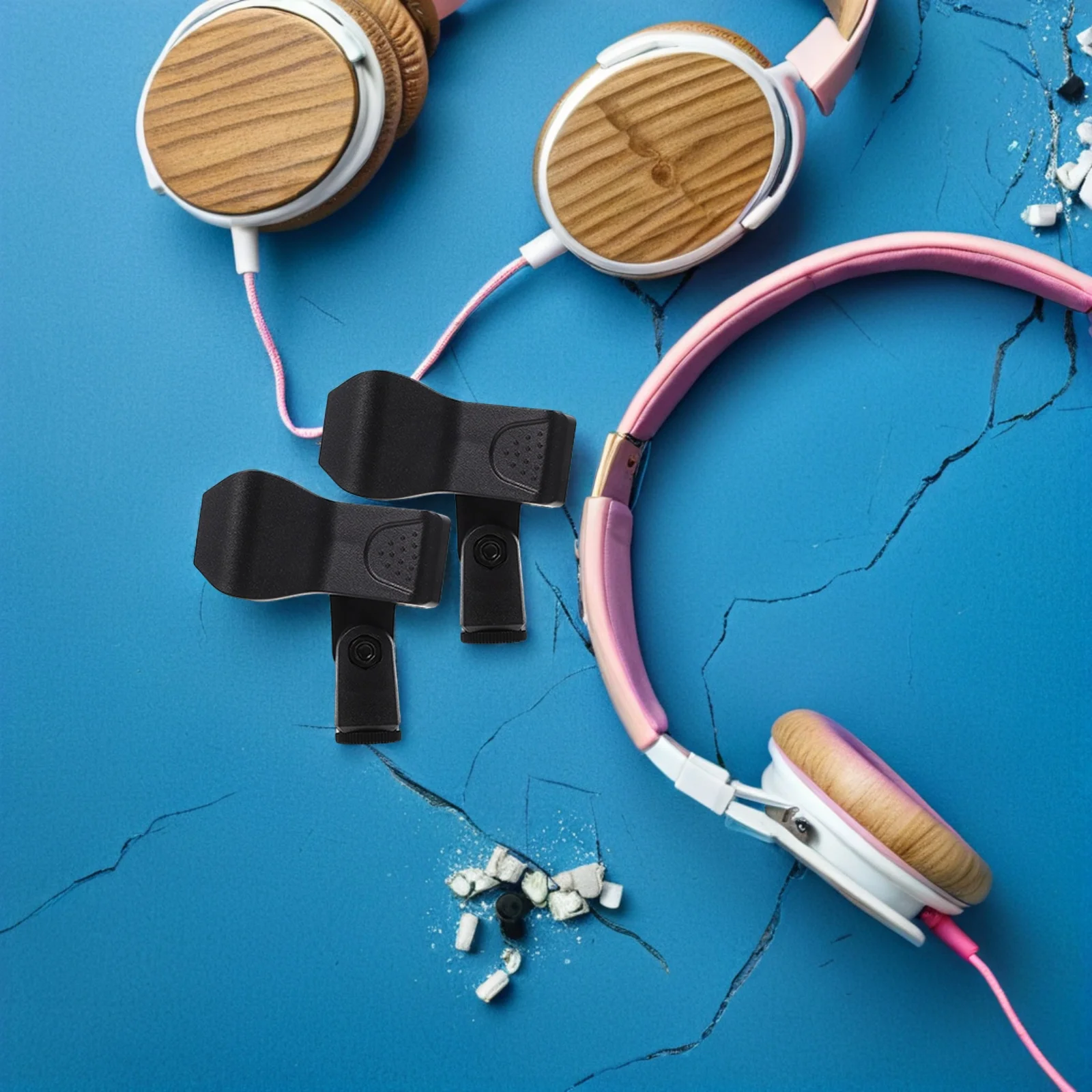 

2Pcs Mic Holder Clips Universal Plastic Microphone Clamp Reusable Smooth Surface for Handheld Wireless Microphones