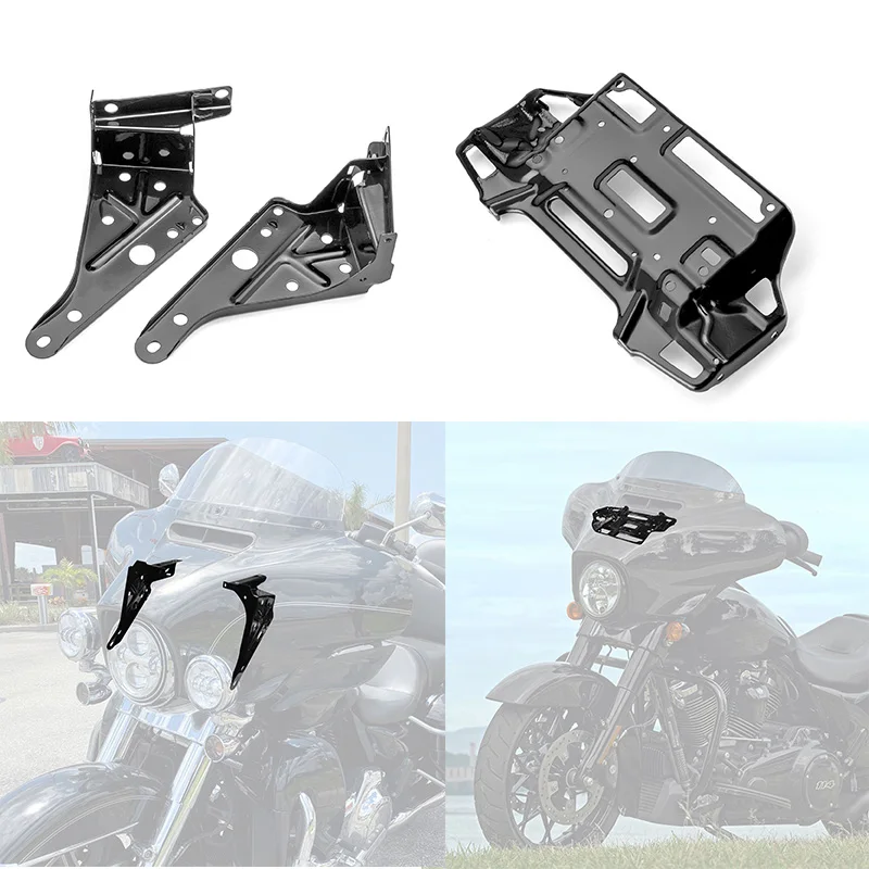 Akcesoria motocyklowe przedni wewnętrzny uchwyt radiowy Fairing wspornik mocujący pasuje do Harley Touring przemieszczanie się po ulicy FLHX 2014-2023
