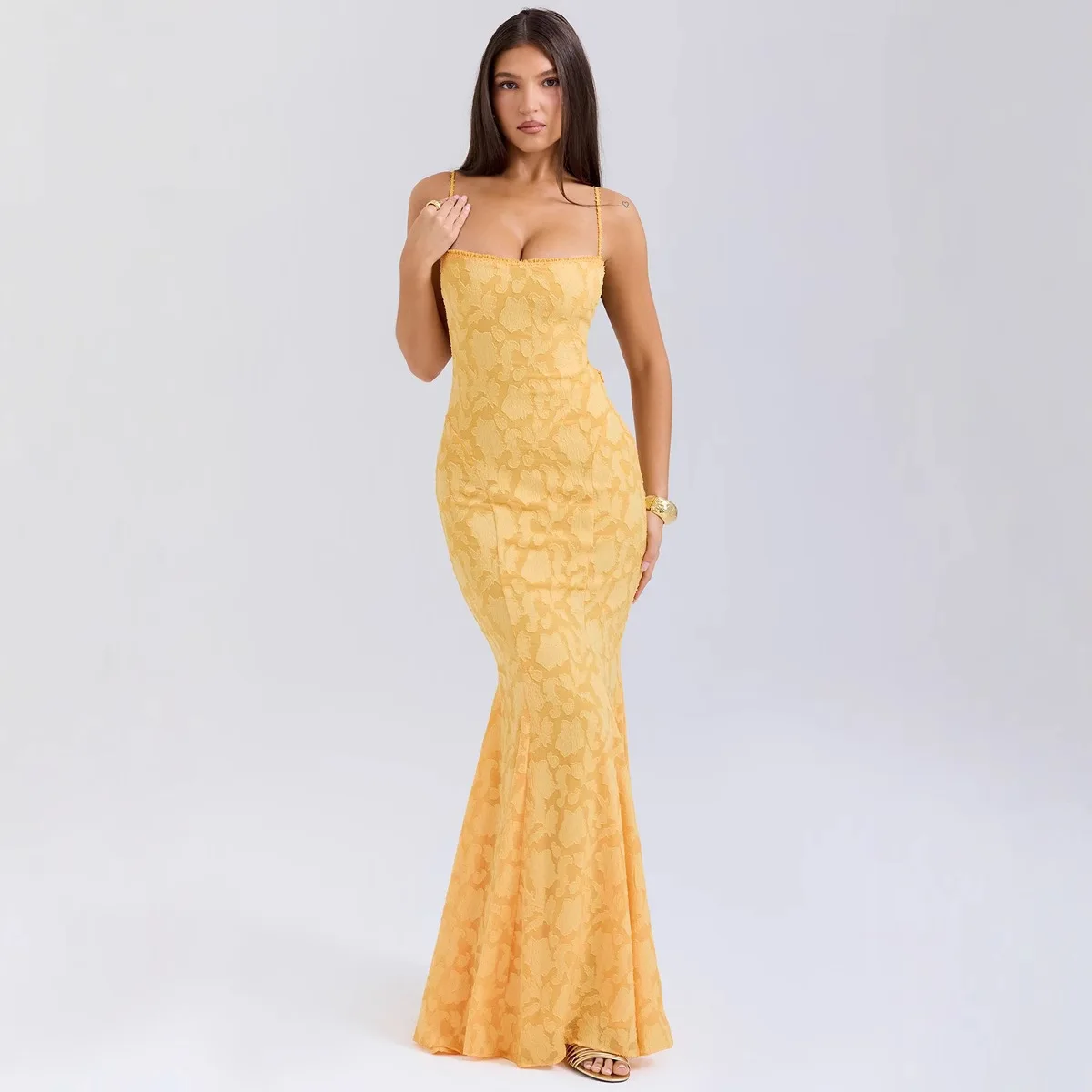 

Новинка: Укороченные брюки Spicy Girl Slim Fit с высокой талией из ацетатного волокна, однотонные, с кружевными вставками, на бретелях, для весеннего образа.