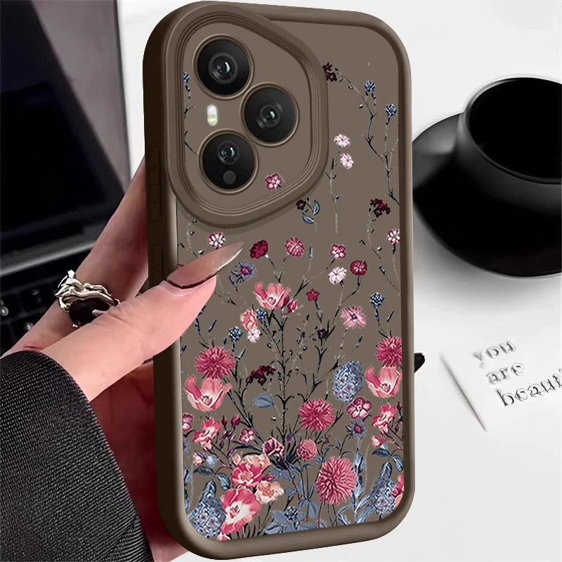 Coque de téléphone souple en TPU pour Honor 400 Pro 200 Pro X8c X9c Smart X6a X6b X6c Magic7 Lite, couverture arrière en Silicone imprimée de petites fleurs