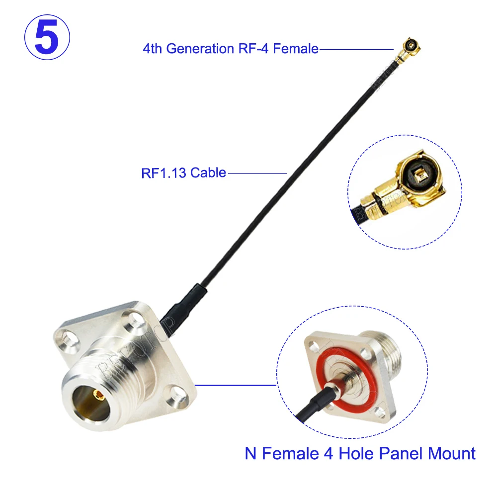 1Pcs RF1.13 IPX-4 MHF4 Female to N Type Male/Female Connector Extension Cable Connector Waterproof Pigtail Low Loss 10CM-50CM