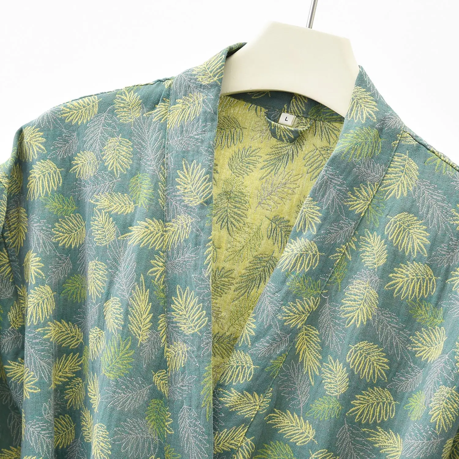 Casais puro algodão pijamas kimono roupão de manga longa com decote em v pijamas com cinto bolso 2025 novos homens e mulheres roupas de casa