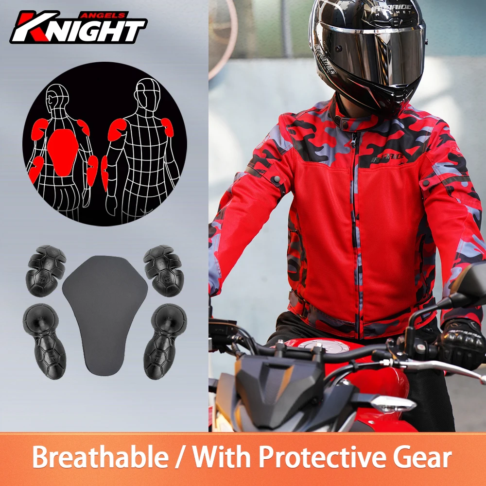 

Summer Men's Motorcycle Jacket Breathable Motorbike Riding Wear-Resistant Motocross Riding Clothing With Protective Gear M-3XL