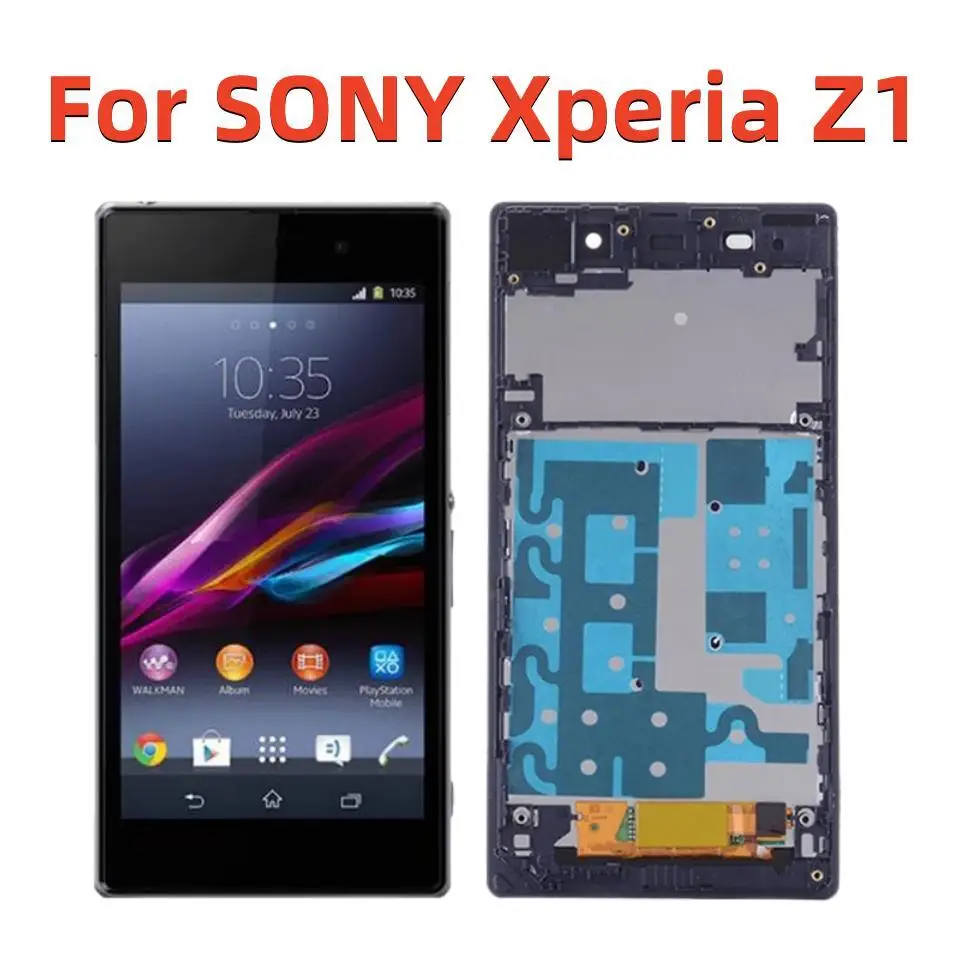 5.0\'\' Original LCD For SONY Xperia Z1 L39H C6902 C6903 LCD Display Touch Screen Digitizer Assembly Frame Replacement Free Tools