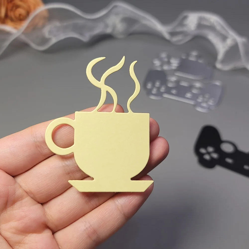 Game Coffee Cup Metal Cutting Dies for Scrapbooking DIY Album Educational Embossing Greeting Card Gamepad Die Cuts