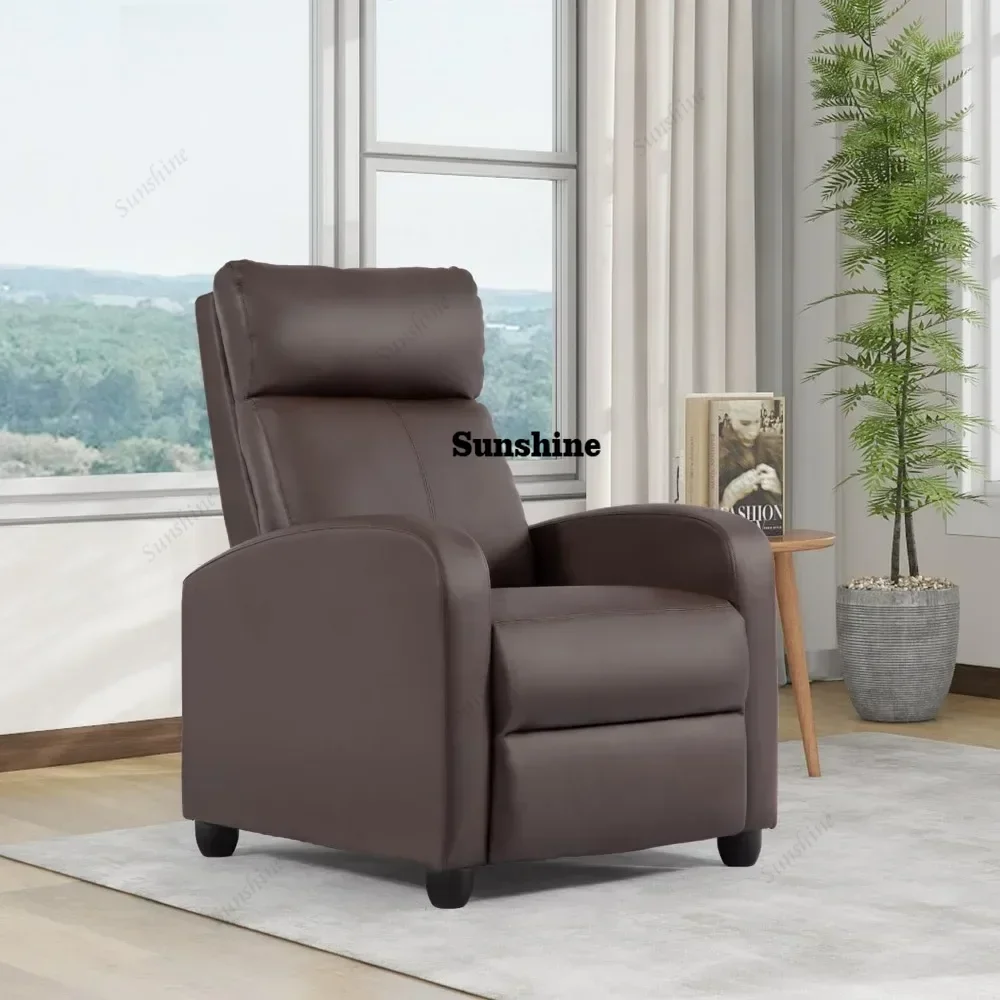 

Recliner Chair Single Reclining Sofa Leather Chair Home Theater Seating Living Room Lounge Chaise with Padded Seat Backrest (Br