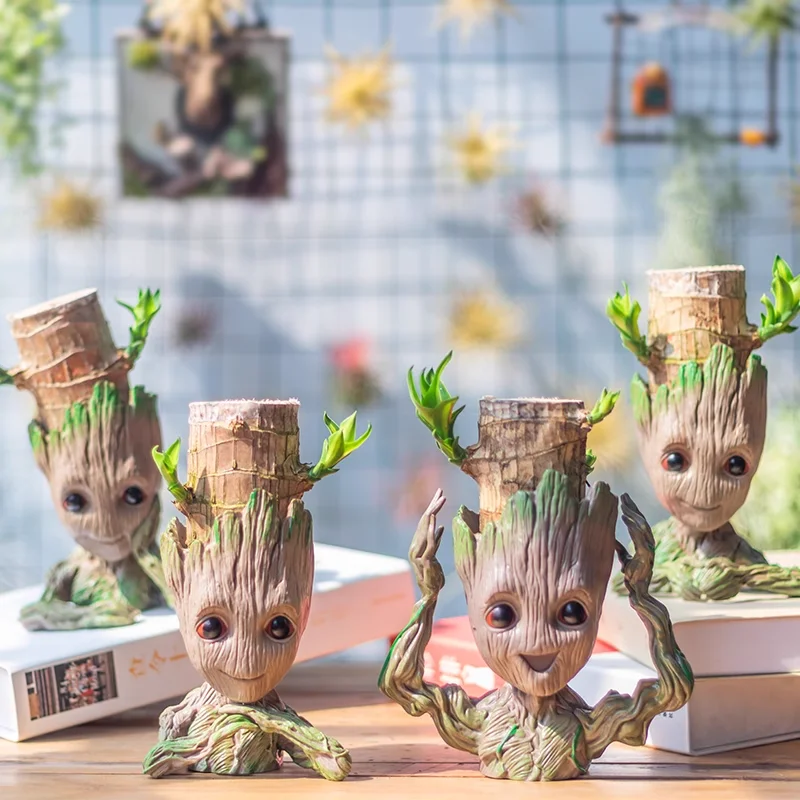 Groot Flower Pot Groot Home Decoration Vases Multifunction Ornaments Arrangement Anime Characters Figurine Pen Holder