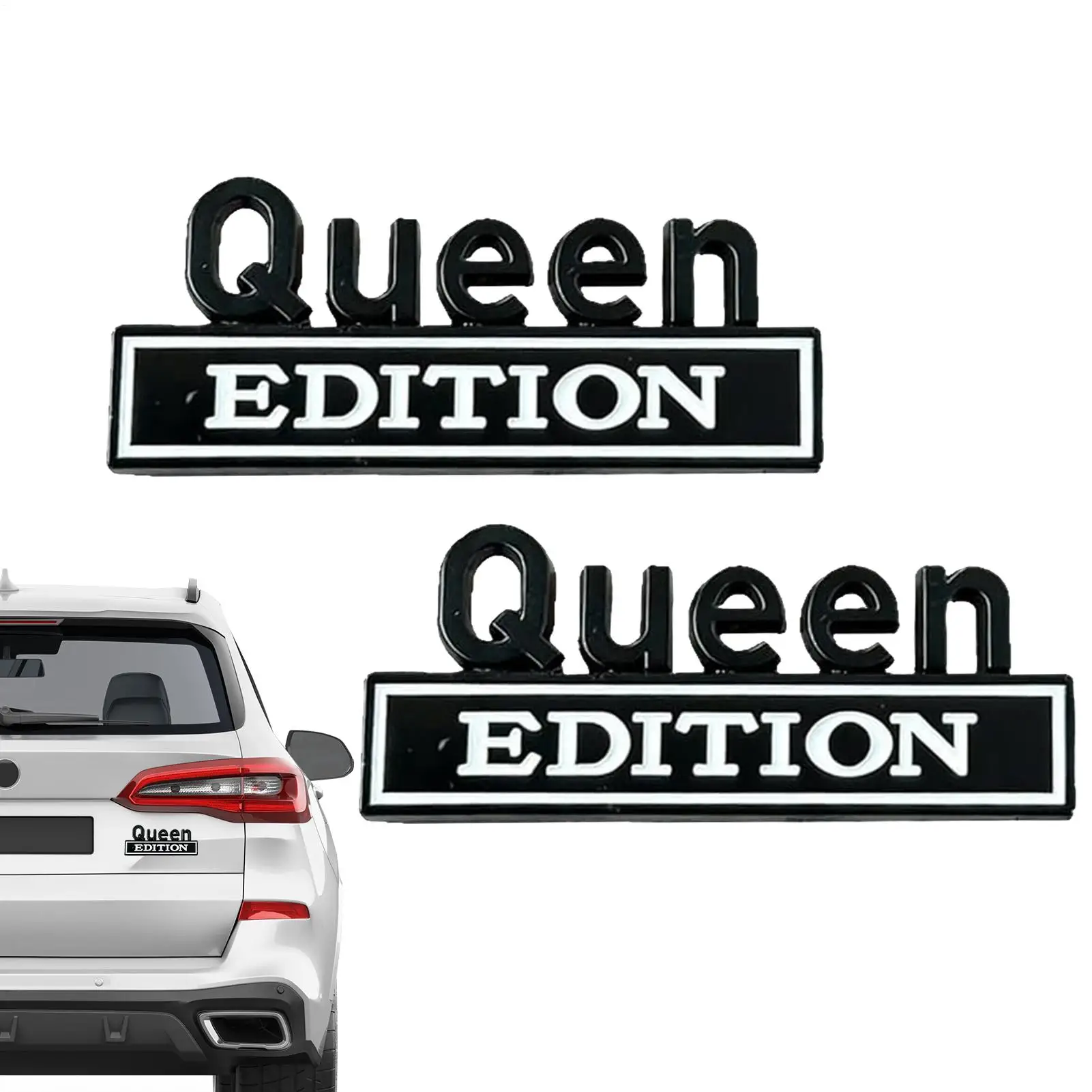 

Наклейка Queen для автомобиля, 2 шт., 3D водонепроницаемая металлическая автозапчасти, эмблема Queen Edition для грузовиков, внедорожников, мотоциклов, ветрового стекла, двери