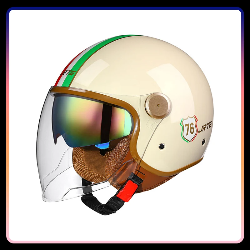 High Quality Retro Open Face Motorcycle Helmets Scooter Chopper Casco Moto Motorbike Jet Helmets DOT 3/4 Open Half Helm