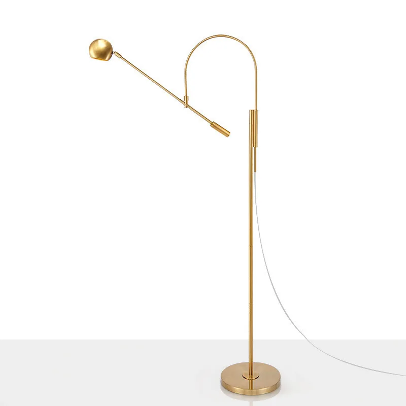 Living room simple floor lamp creative art bedside bedroom designer hardware electroplating lampshade vertical lamp