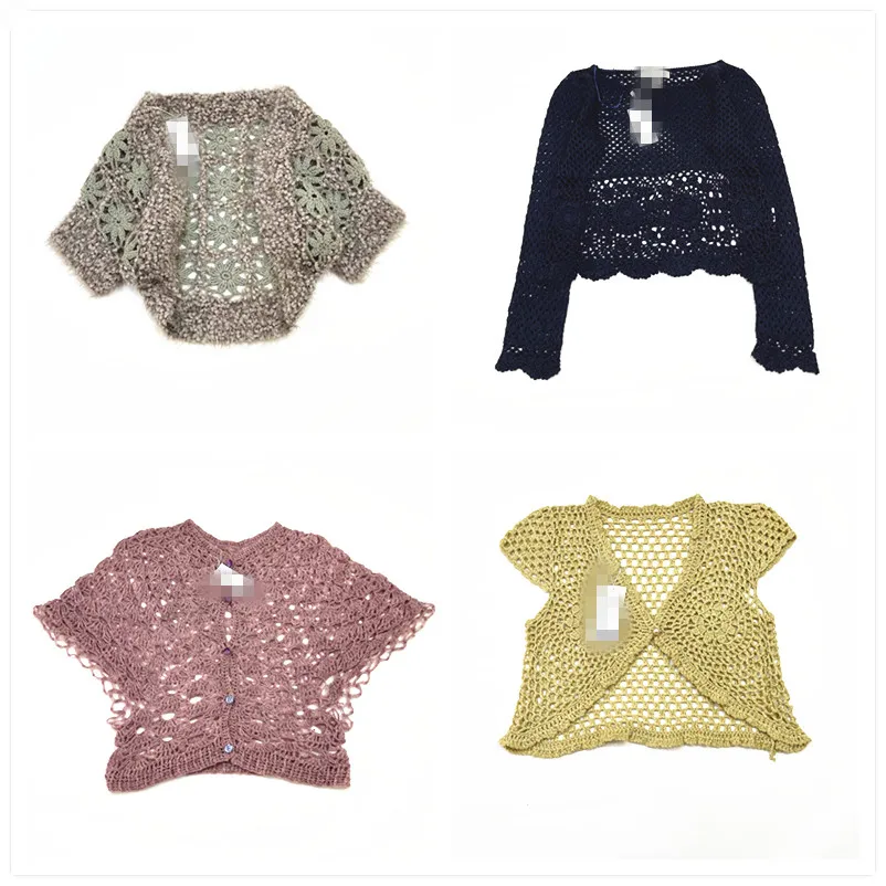 

Винтажный свитер Hanrted с вышивкой, двухслойный ажурный однотонный роскошный цветочный смешанный волокно, лето 2024, женский трикотаж