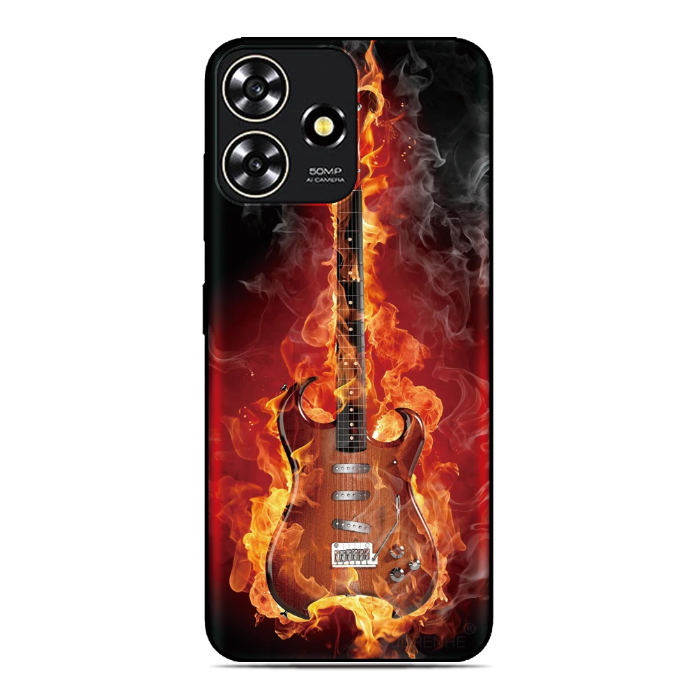 Chama musical capa traseira para xiaomi redmi note 14 13 12 11 pro plus 11t 15 15c 5g 13c 10c 12c 4g 10a a5 k60 caso de telefone macio