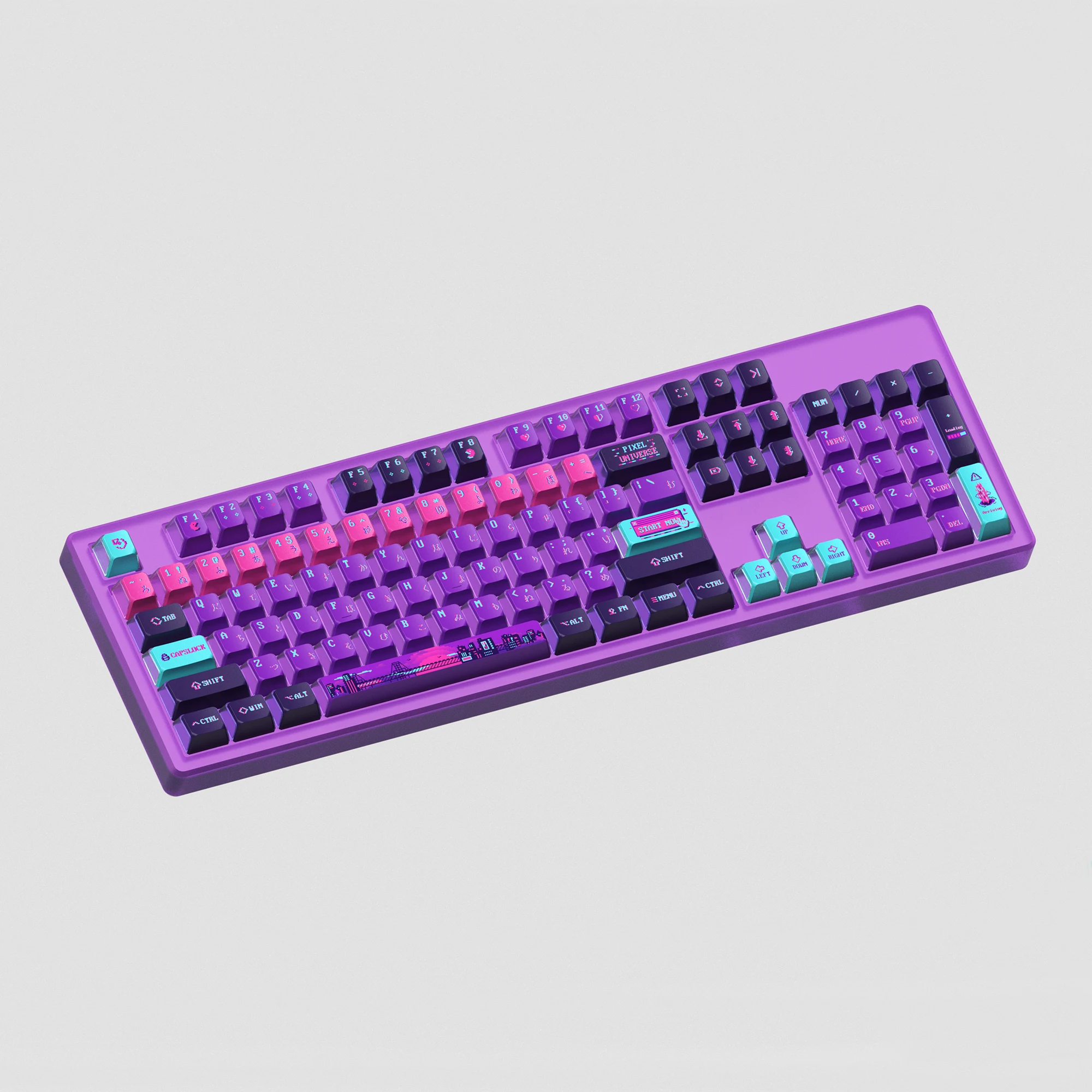 Double-Shot Pixel Universe Keycaps OEM Profile Custom PBT 121 Keycaps For Mechanical Backlit Keyboard GK64 GK61 Anne Pro 2 GH60