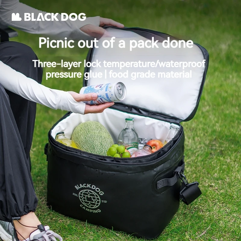 Naturehike Blackdog 20L Ice Bag Outdoor Camping Picnic Portable Leakproof Insulated Thermal Lunch Cooler Box with Shoulder Strap