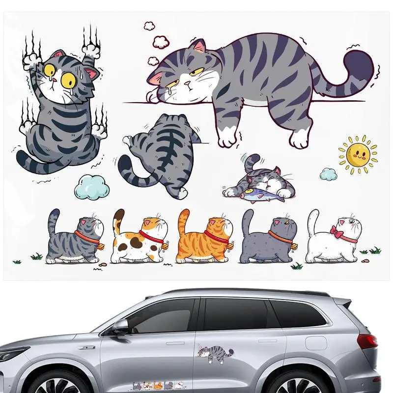 Car Decal Bumper Stickers Cat Funny Cat Sticker Car Funny Bumper Decal Self-Adhesive Car Decoration Cute Cat Theme Window