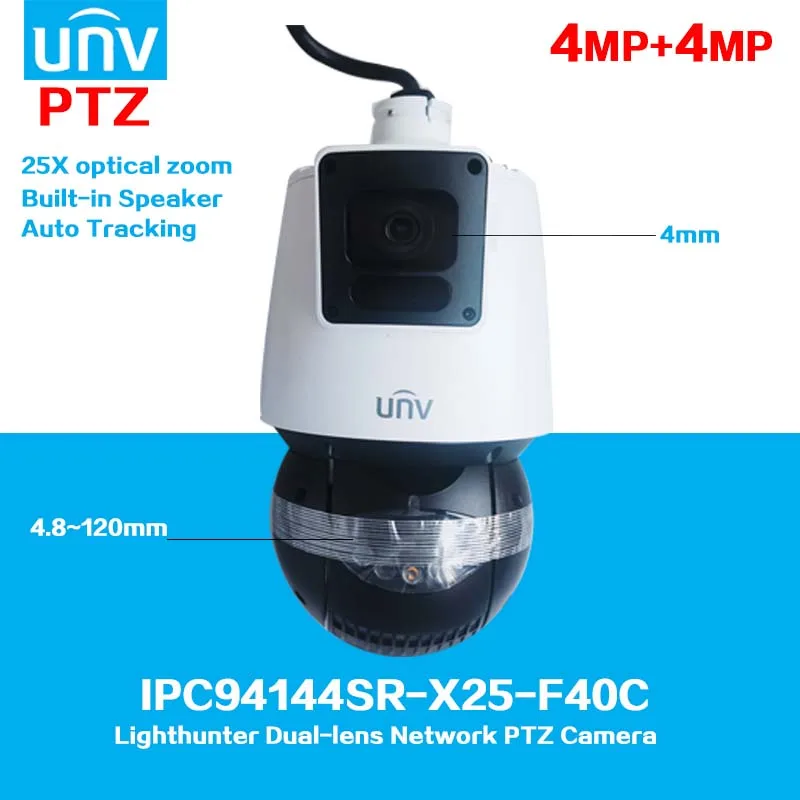 UNV 4MP+4MP  PTZ Camera Uniview Dual-lens IPC94144SR-X25-F40C 25X Zoom 4.8~120mm Lighthunter Network PTZ Camera