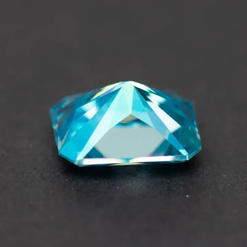 Moissanite Radiant Cut VVS1 Aquamarine สี GRA ใบรับรองสําหรับ DIY Charms ลูกปัดเครื่องประดับทําสร้อยข้อมือแหวนวัสดุ