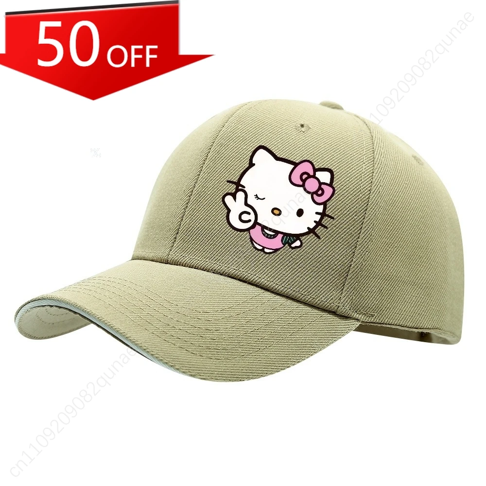 

Симпатичная регулируемая бейсболка с принтом Sanrio Hello Kitty, легкая кепка, подходящая для всех сезонов, подходит как мужчинам, так и женщинам.