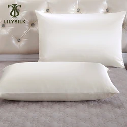 LILYSILK 100 Pure Silk Pillowcase Natural for Hair 22 Momme Terse Zipper Mulberry 60x40 50x90cm Home Textile Free Shipping