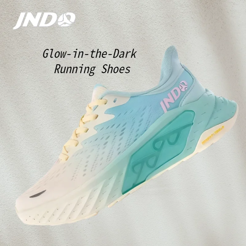 

JNDO новые флуоресцентные кроссовки для ночного бега, дышащие и амортизирующие кроссовки, повседневная обувь для мужчин и женщин
