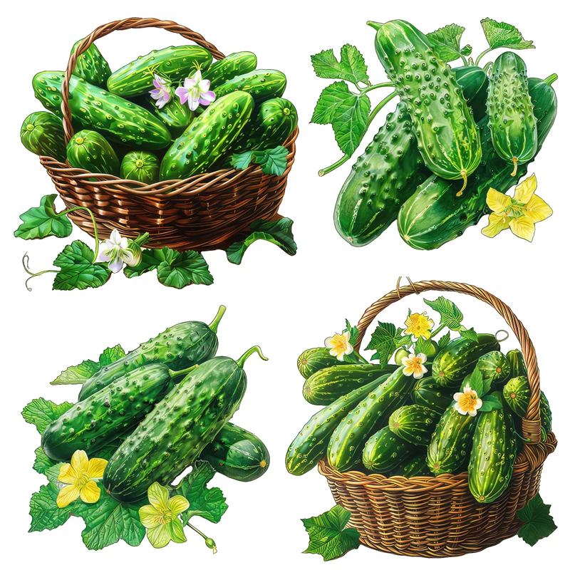 Three Ratels CO111 Fresh cucumber vegetable cartoon stickers for home decoration