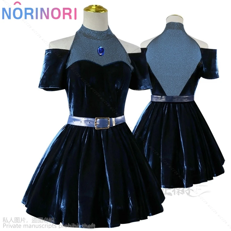 Anime ALIEN STAGE Cosplay Mizi Robe Lolita Noire pour Femme, Robe de Soirée, Costumes d'Halloween, Perruques Roses et Bleues, Jeu de rôle Lolita