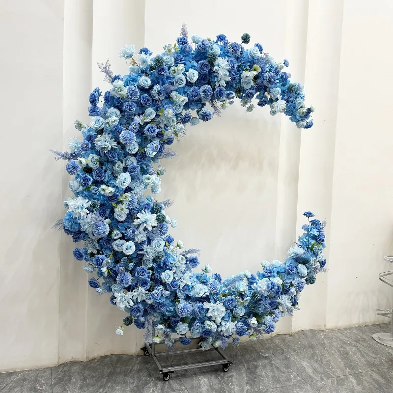 Wedding decoration background floral arrangement Blue Moon Arch birthday event scene arrangement rayon flowers are purely