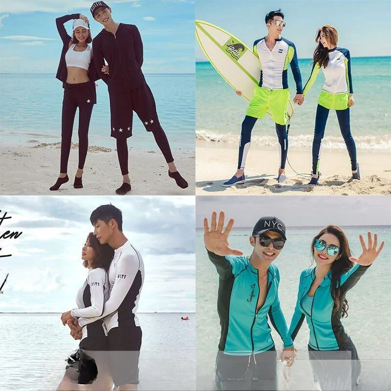 

Couple's Diving Suits Long Sleeve Separate Wetsuits Quick Dry Sun Protection Surfing Snorkeling Suit Warm Jellyfish Suit Set