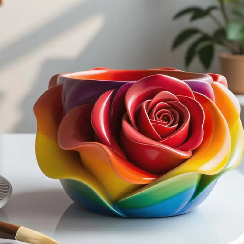 قالب سيليكون على شكل وردة فنية لمزارعي الخرسانة وتخصيص صناعة الهدايا