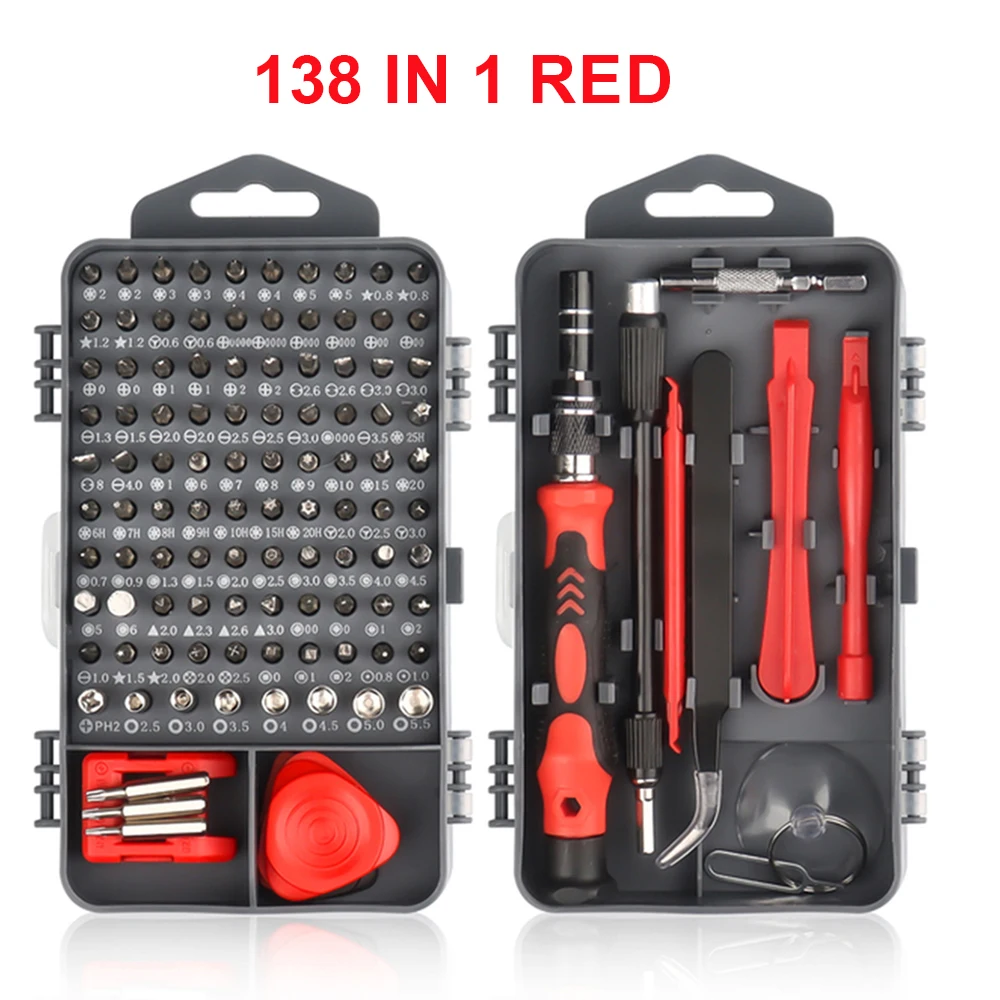 Precisie schroevendraaierset 140-delig elektronica gereedschapsset voor computer, laptop, mobiele telefoon, pc, MacBook, iPhone, PS4, PS5 reparatie