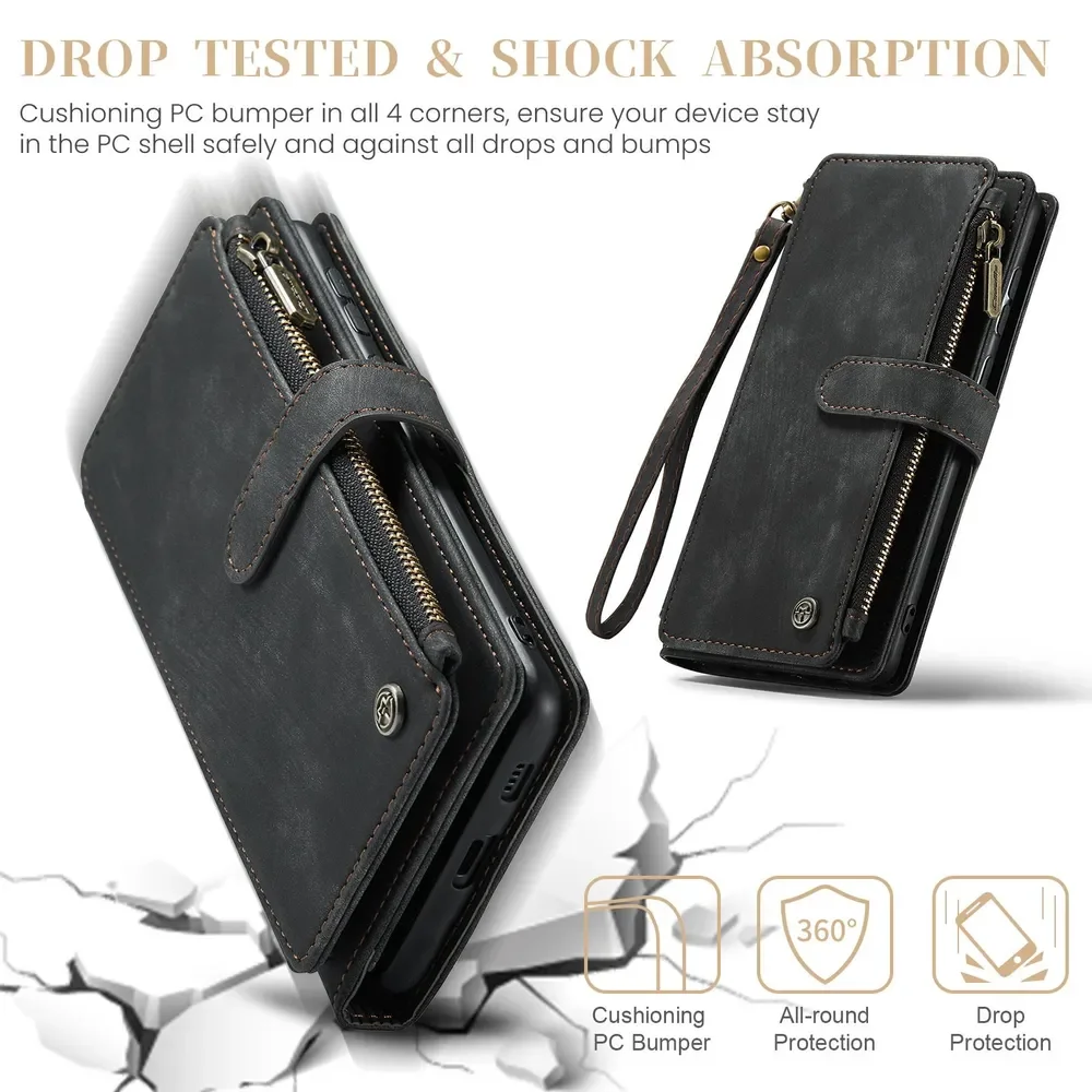 

Multi-card Slot Phone Case Wallet For Samsung Galaxy S25 Phone Stylish appearance protective multifunctional Case