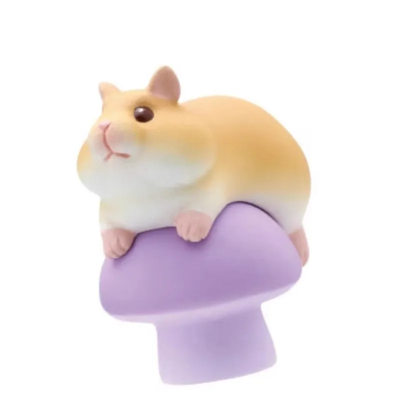 Original KITAN Japan Gashapon Kawaii Anime Figurine Hamster Mushroom Keychain Cute Action Figure Miniature Capsule Toys Gift