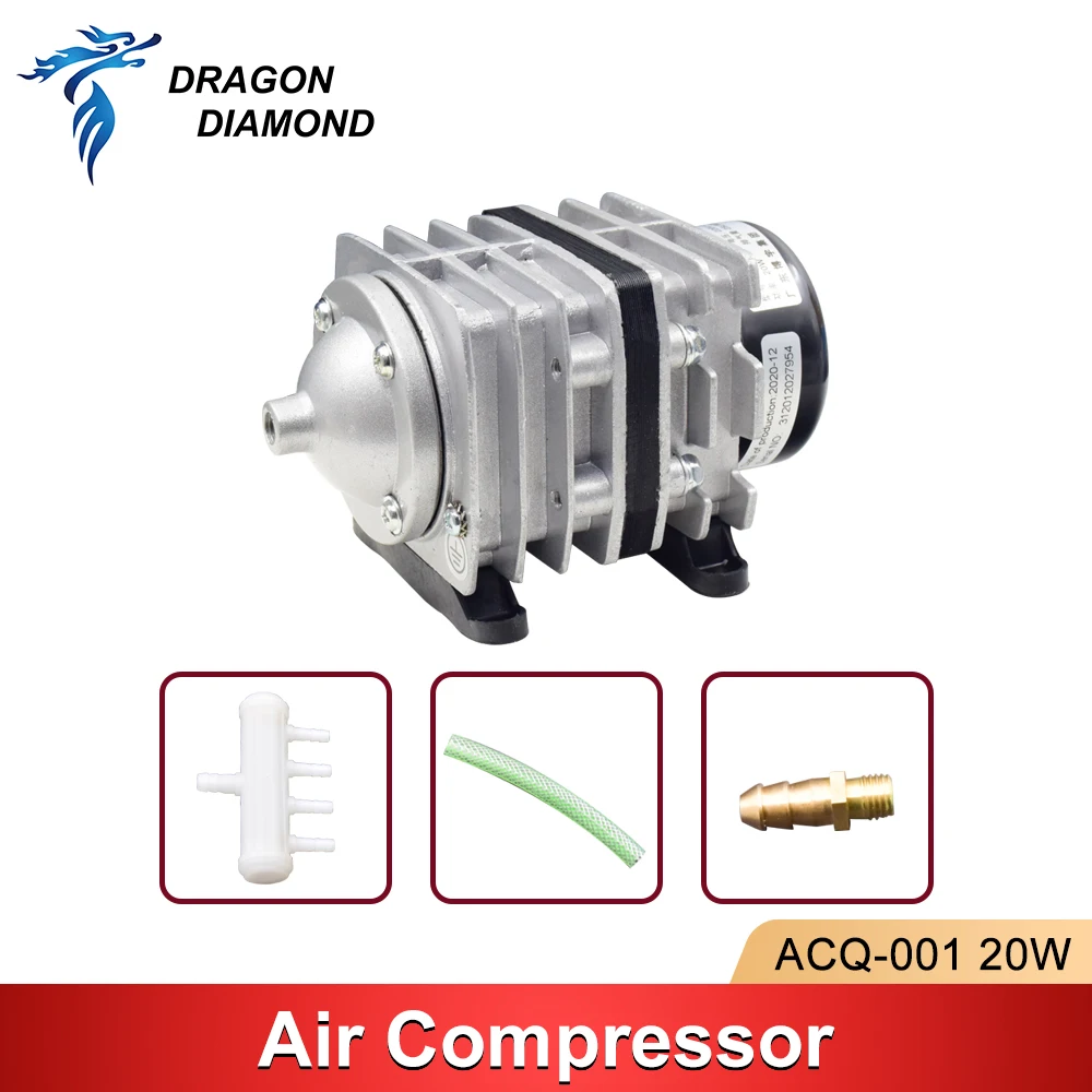 20W sprężarka powietrza elektryczny magnetyczny Air Assist Fish Pond pompa tlenu 220-240V dla CO2 maszyna do laserowego cięcia i grawerowania ACQ-001