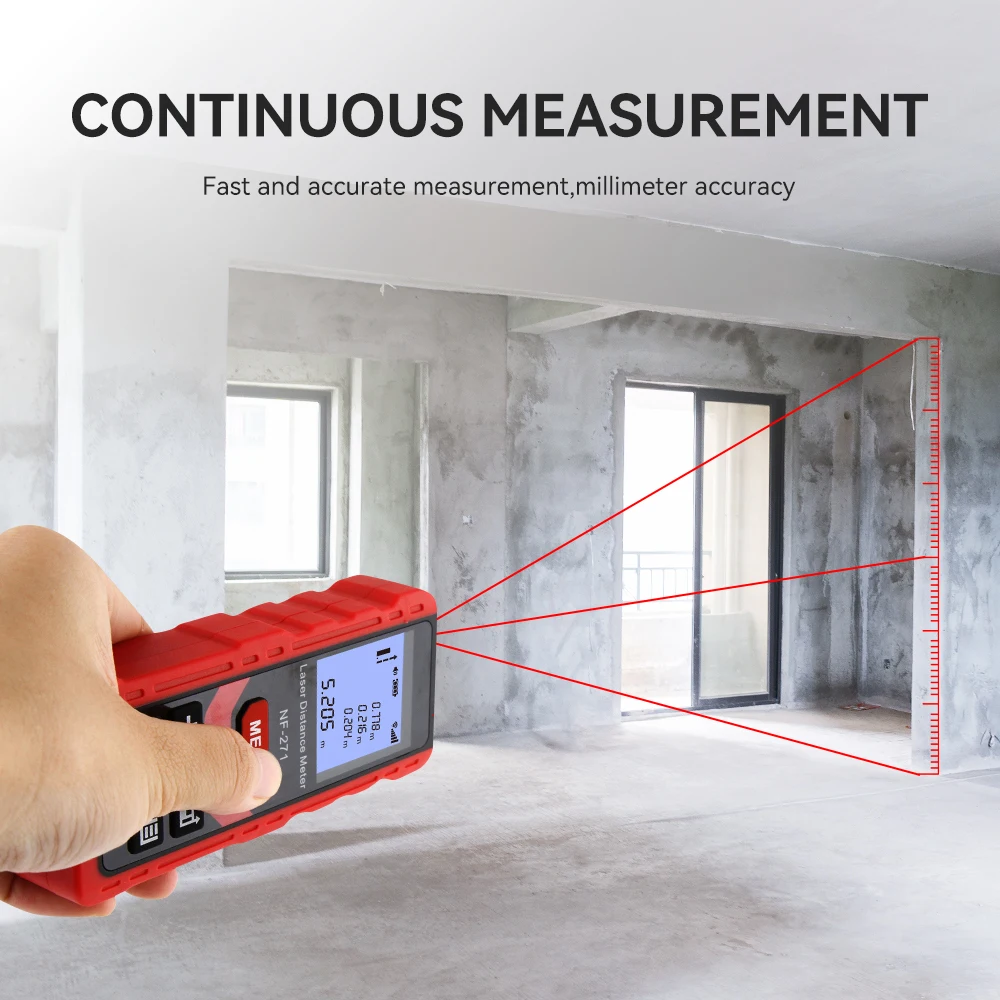 NOYAFA NF-271 High Accurate Roulette Laser Distance Meter Construction Tool Measuring Instrument Digital Distance Ruler 50M/70M