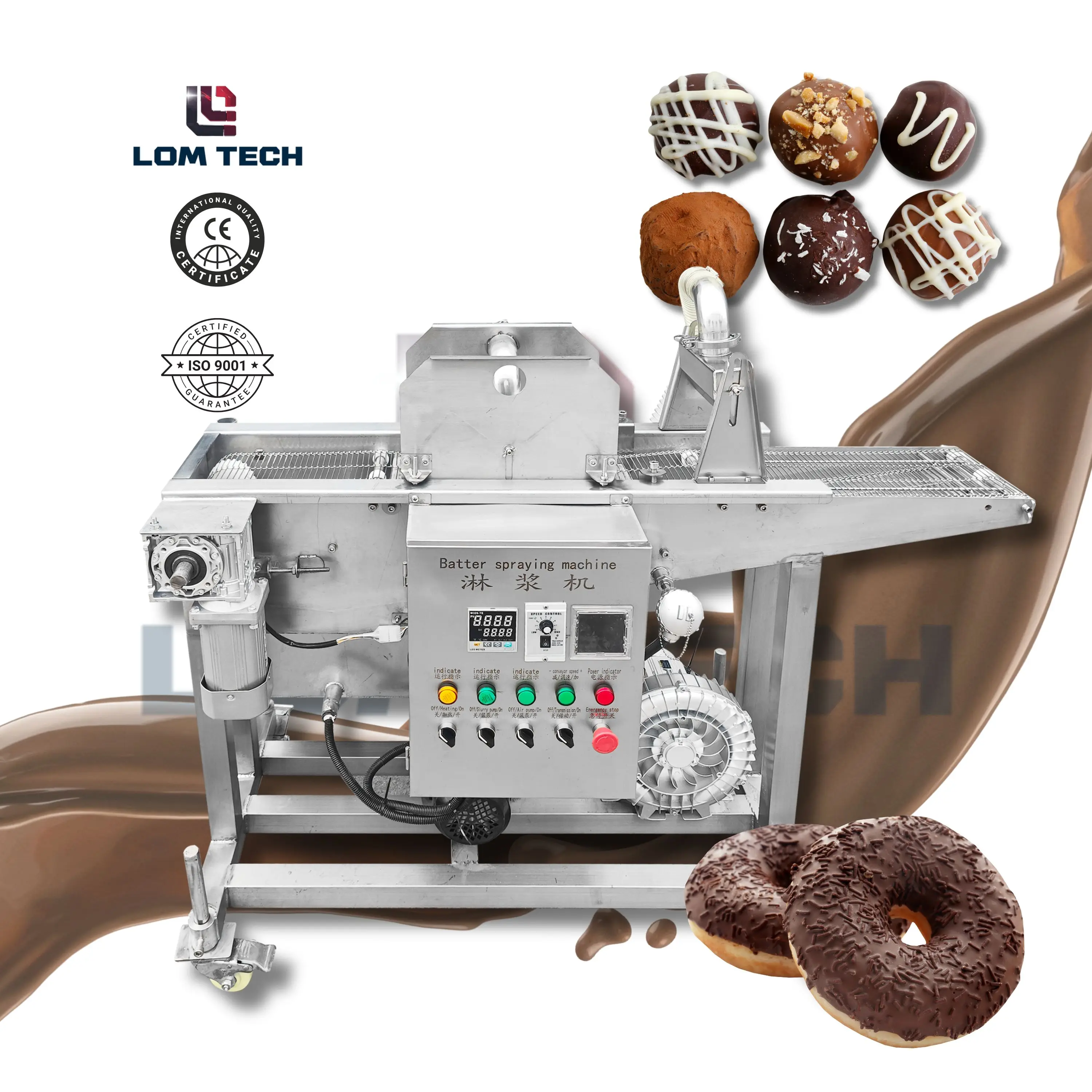 New Chocolate Coating Machine for Biscuits Cakes Bakery Snack Industries Applicable in Manufacturing Plant