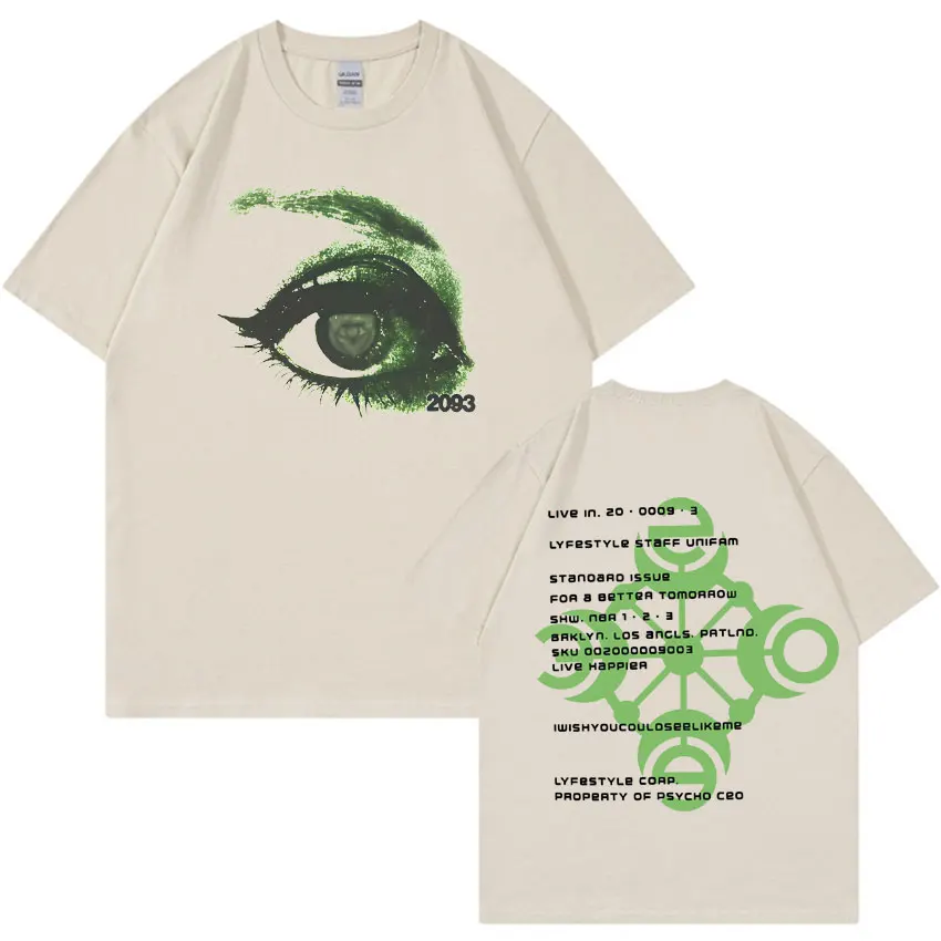 Yeat Lyfestyle 2093 العين تي شيرت مطبوع ألبوم ميرش تايد تي شيرت للجنسين بلايز الجمالية الكلاسيكية الرجال الصيف ملابس غير رسمية Y2K