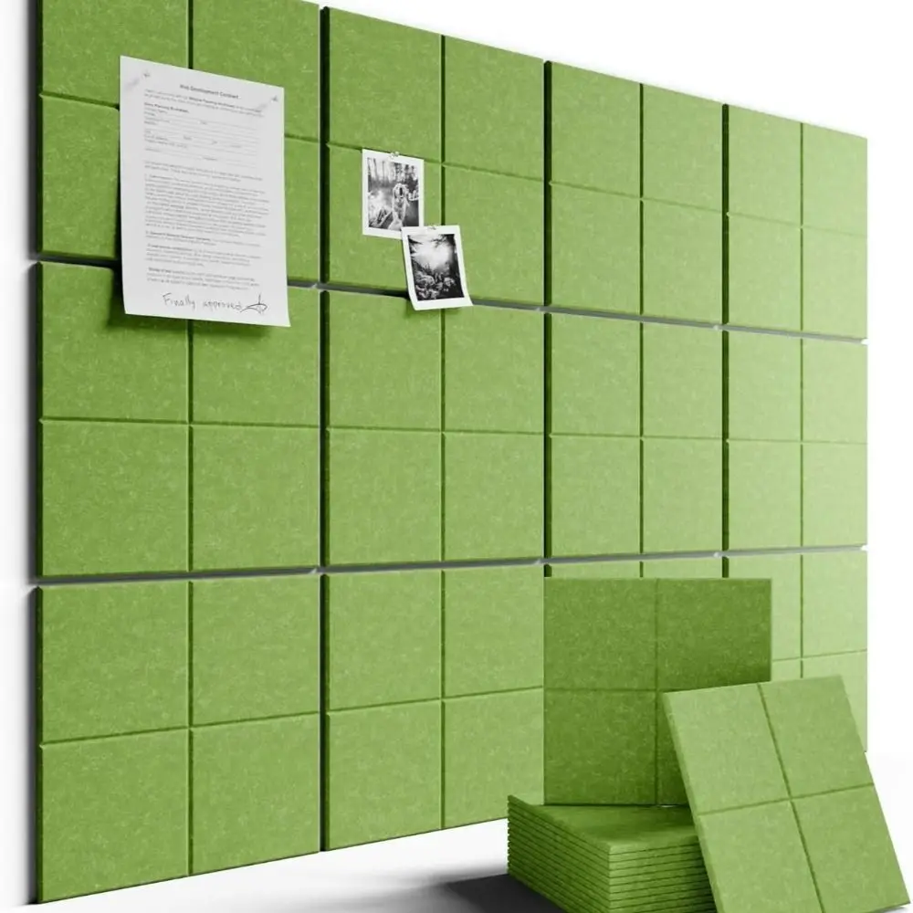 1 Pack Photo Display Felt Bulletin Board Sound Absorbing with Adhesive Cork Board Noise Reducing Bulletin Board Tile