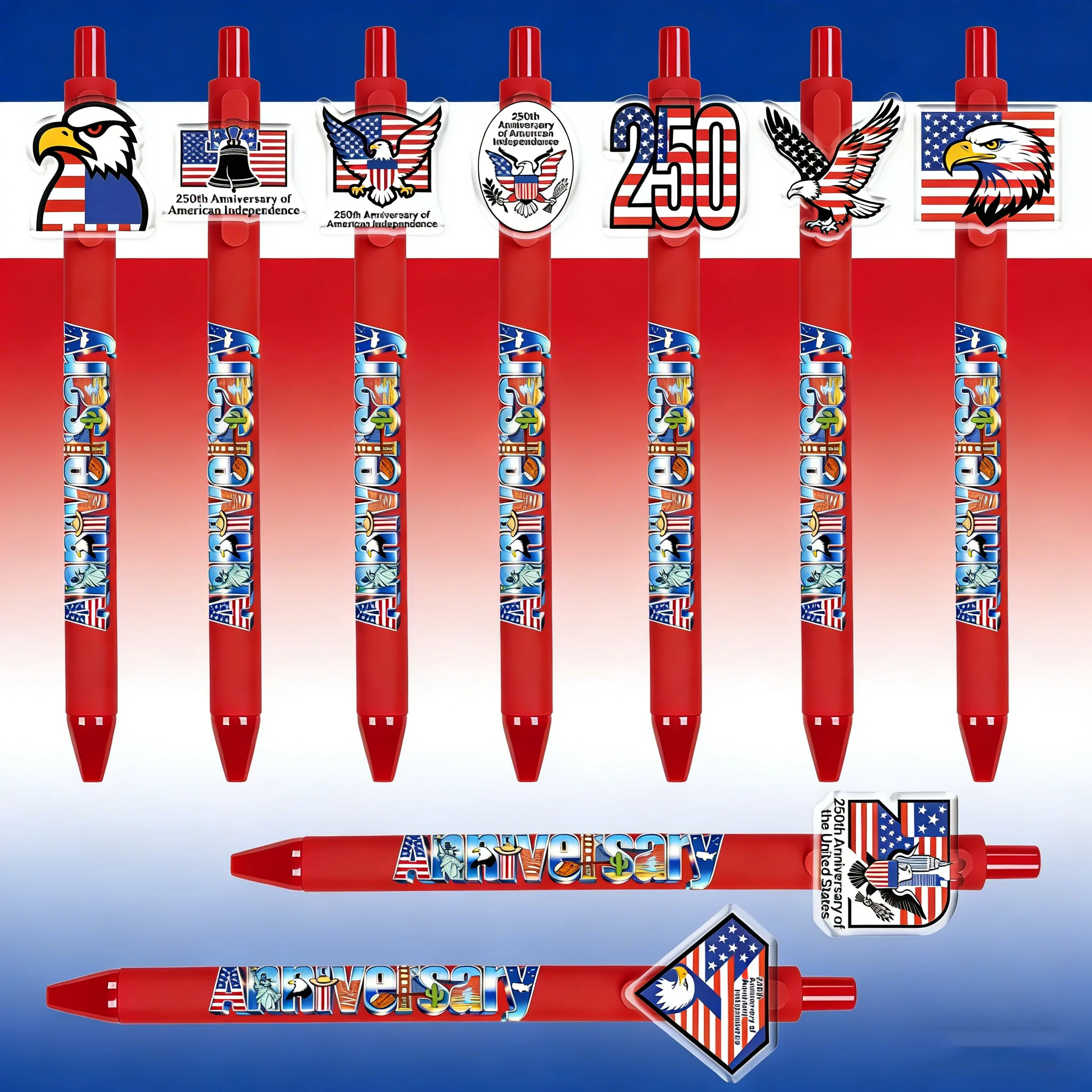 

9pcs/18pcs commemorative 250th anniversary ballpoint pen, office writing pen, gift pen