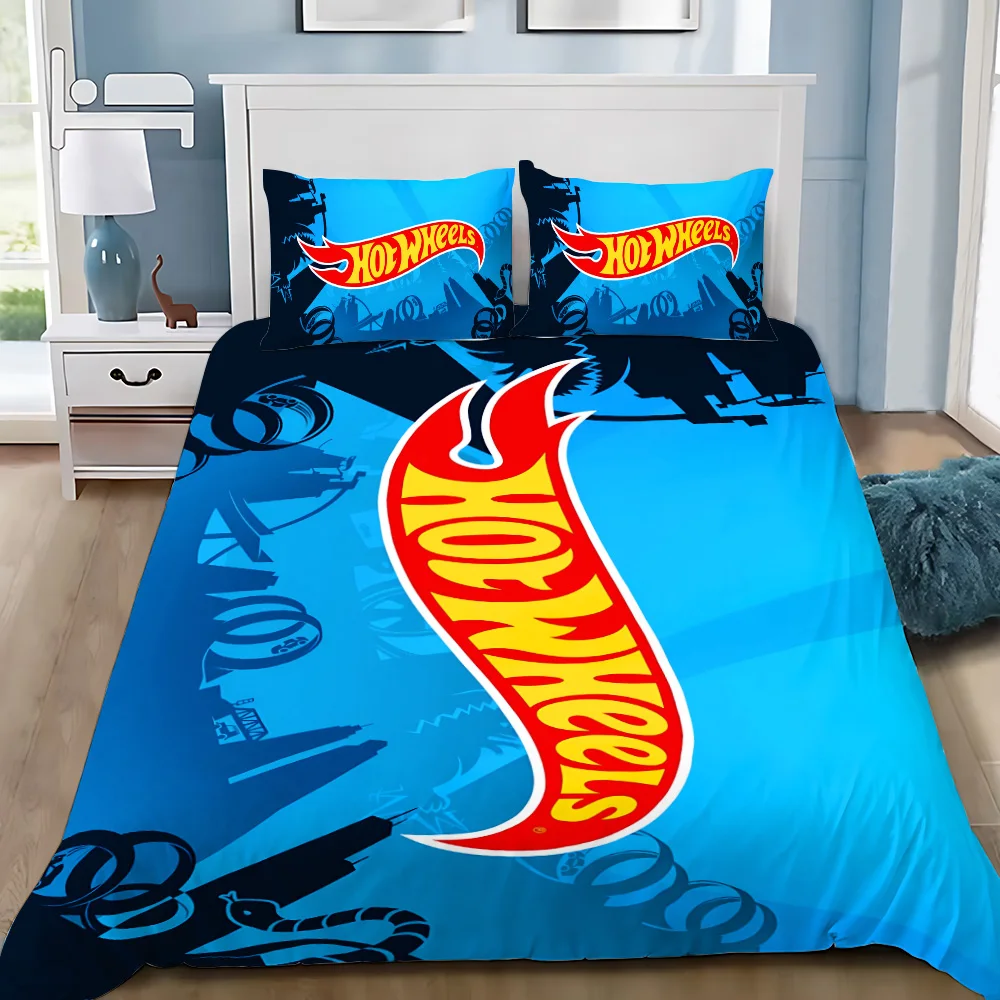 Hot Wheels Cars Duvet Cover Pillowcase Bedding Set Adult Boy Girl Bedroom Decoration Children Gift