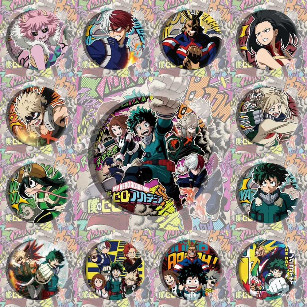 

58 мм аниме My Hero Academia Midoriya Izuku Todoroki Shoto Bakugou Katsuki костюмы для косплея SPTE жесть булавка значок кулон реквизит