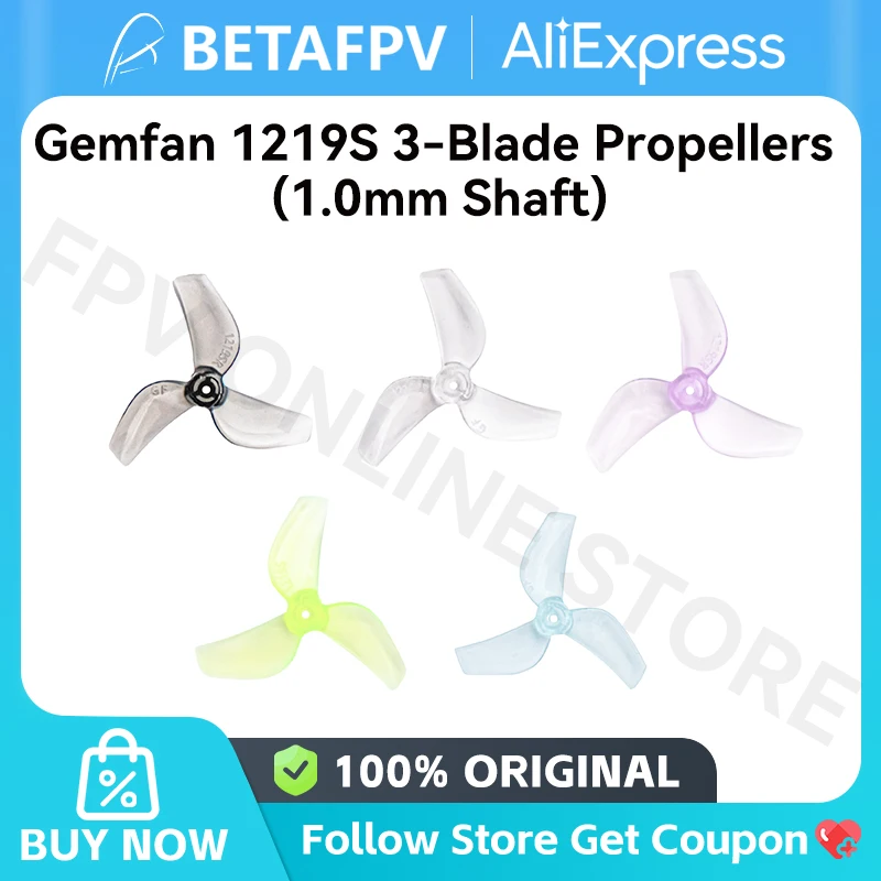 Betafpv Air65 Racing Gemfan 1219S 3-Blade Propellers (1.0mm Shaft)