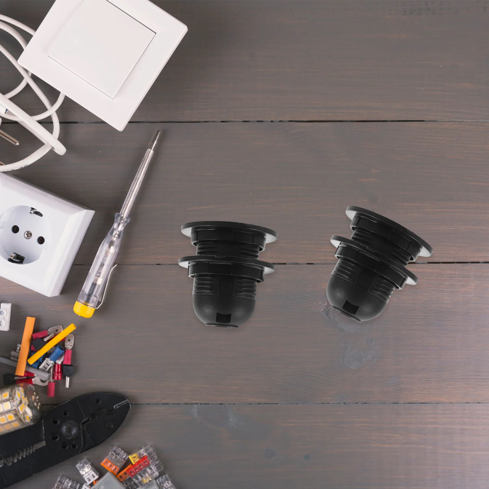 

10pcs E27 Screw Base Lamp Holder Light Bulb Socket Replacement Pendant Lamp Socket Clip On For Home Office Study Lighting