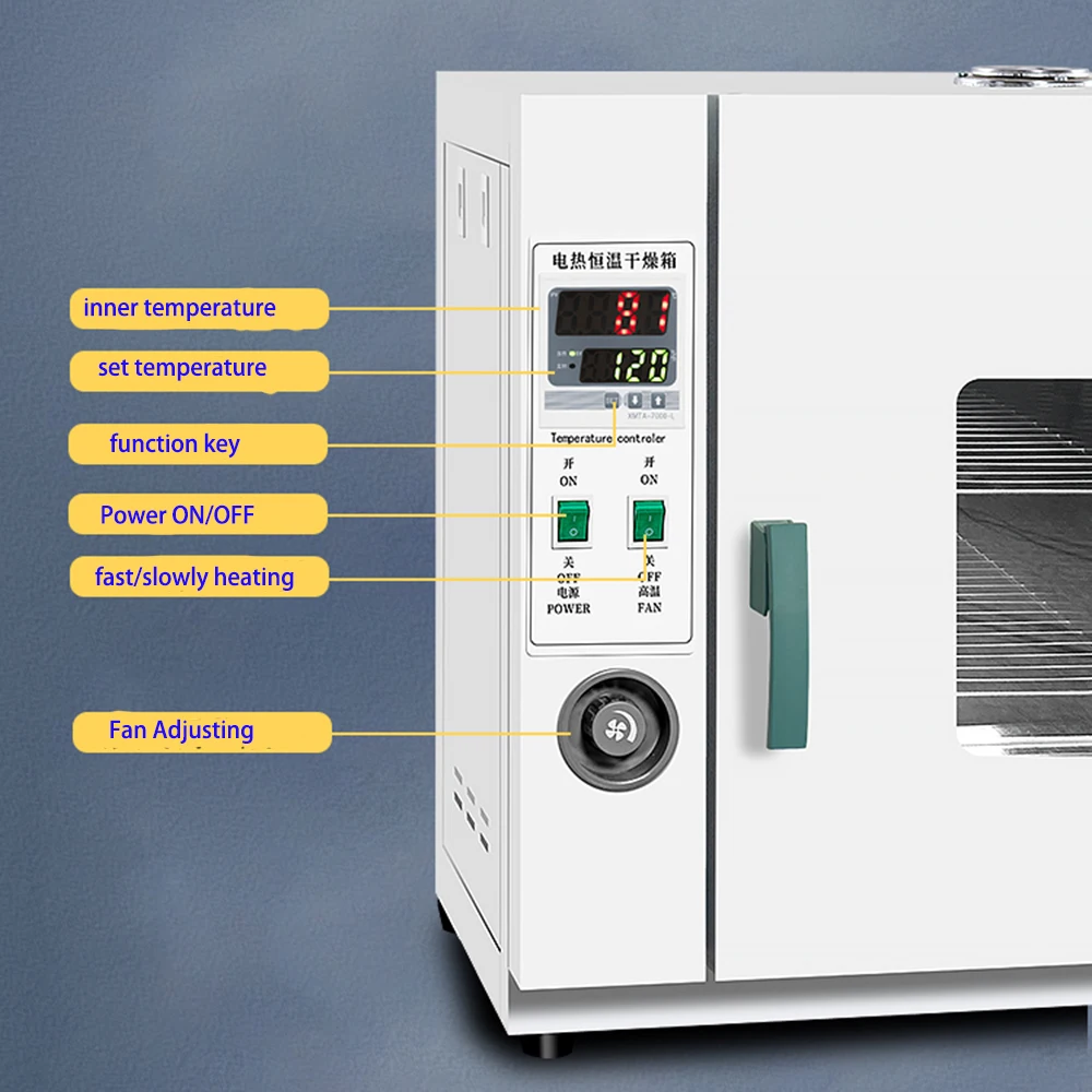 Imagem -05 - Forno Elétrico de Secagem de Temperatura Constante Laboratório Industrial Caixa de Aço Inoxidável de Secagem Digital ac 220v 16l 500w