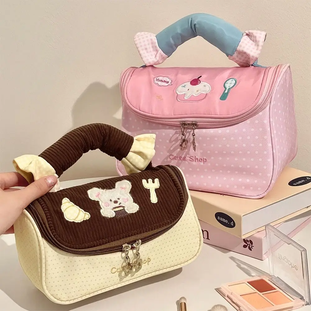 Portable Hanheld Makeup Bag Large Capacity Multi Functional Cosmetic Bag Toiletry Bag Home